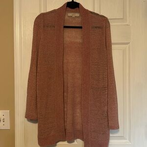 LOFT pink cardigan size medium
